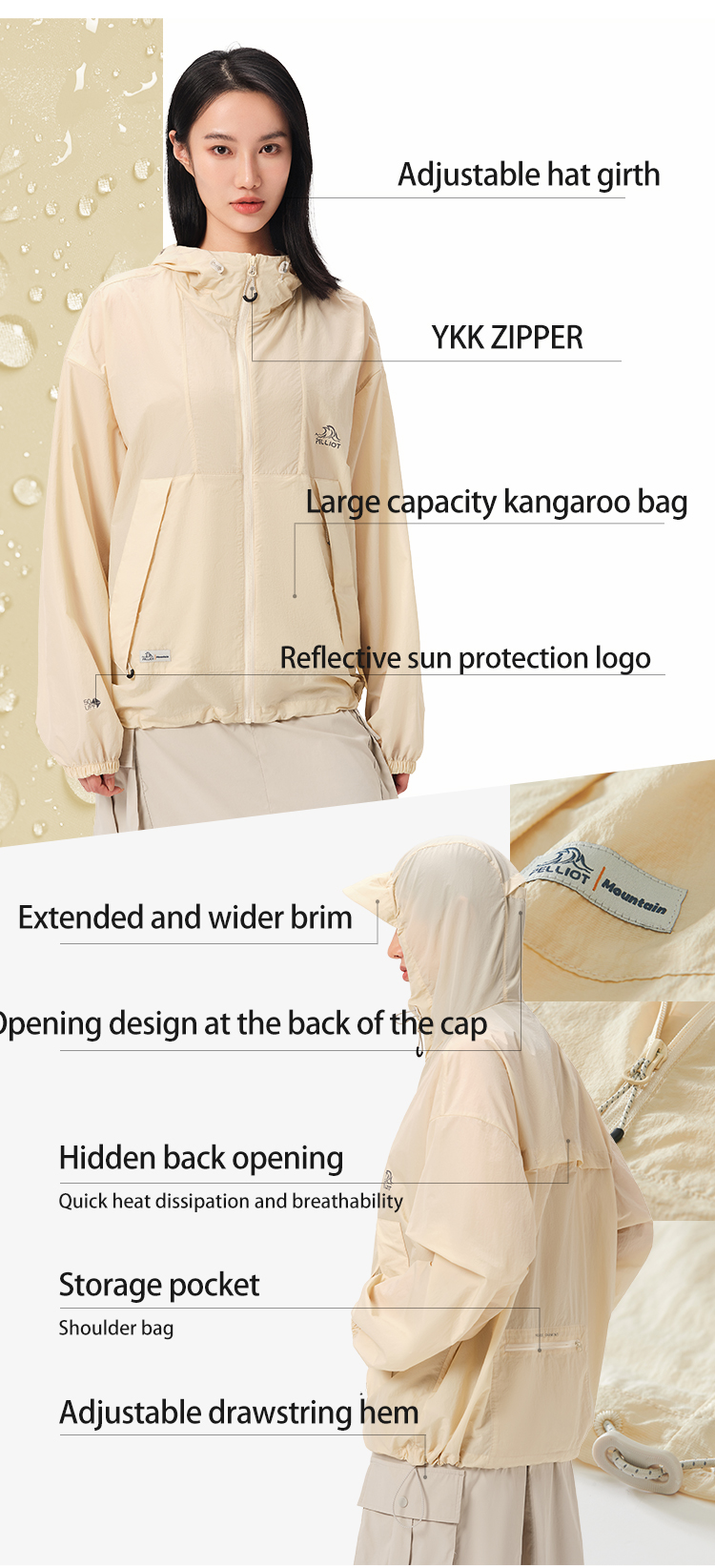 PELLIOT Outdoor Sun protection Breathable UV protection UPF50+ Sports Summer Sunproof Fishing Shirts Coats