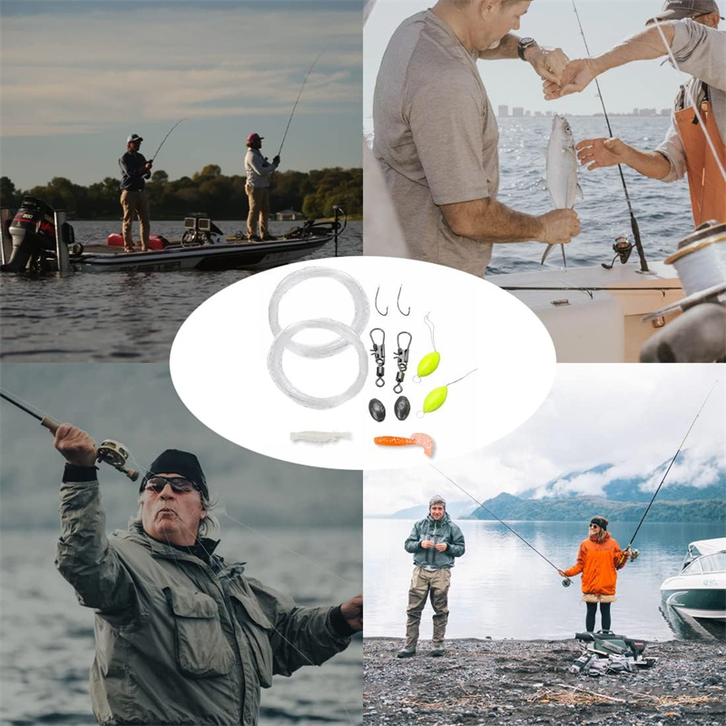 Survival Fishing Kit Basic Version Compact Fishing Kit With Fish Line Fish Hook Fish Float Bait for  Hiking Camping