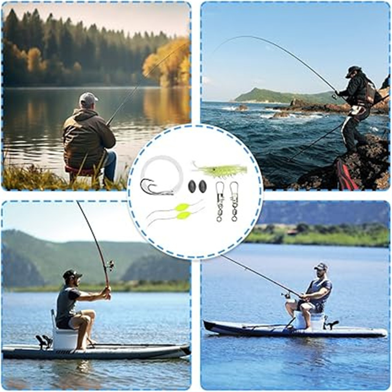 Survival Fishing Kit Basic Version Compact Fishing Kit With Fish Line Fish Hook Fish Float Bait for  Hiking Camping