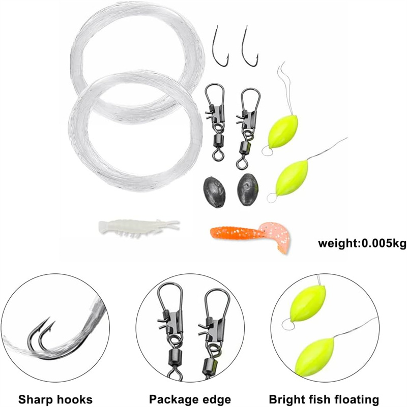 Survival Fishing Kit Basic Version Compact Fishing Kit With Fish Line Fish Hook Fish Float Bait for  Hiking Camping