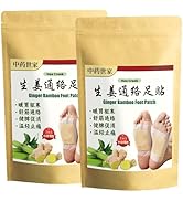 ginger foot pads 40PCS Natural Bamboo Vinegar Ginger Foot Patches for Removing Impurities Deep Cl...